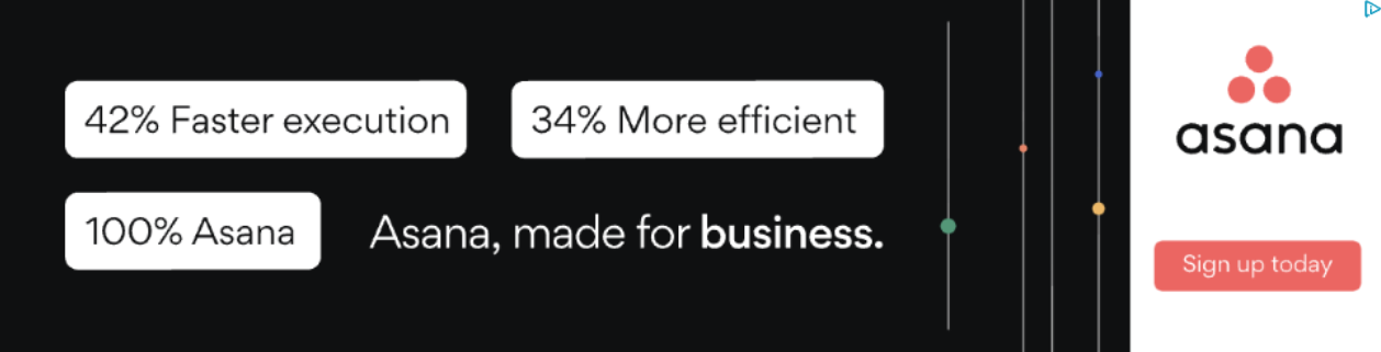 Asana’s banner ad