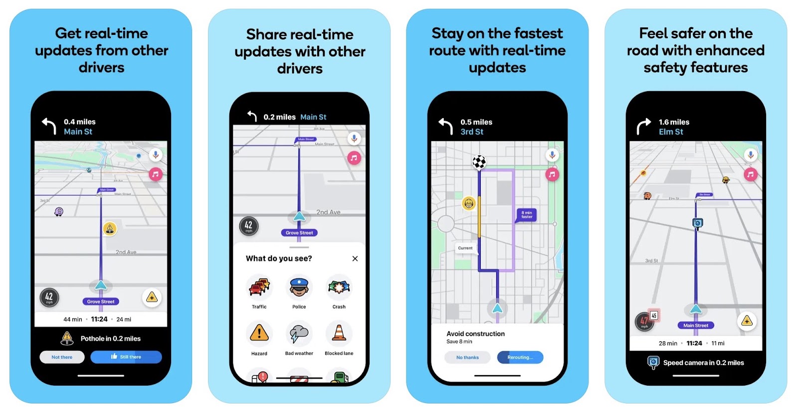 Benefits of using a prescriptive analytics tool like "Waze" including real-time updates and enhanced safety features.