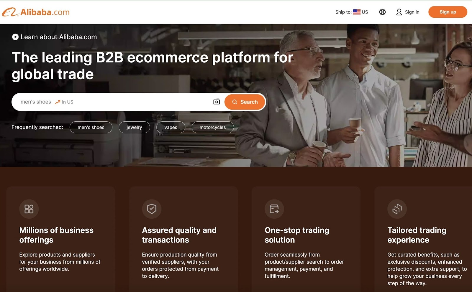 Alibaba.com landing page