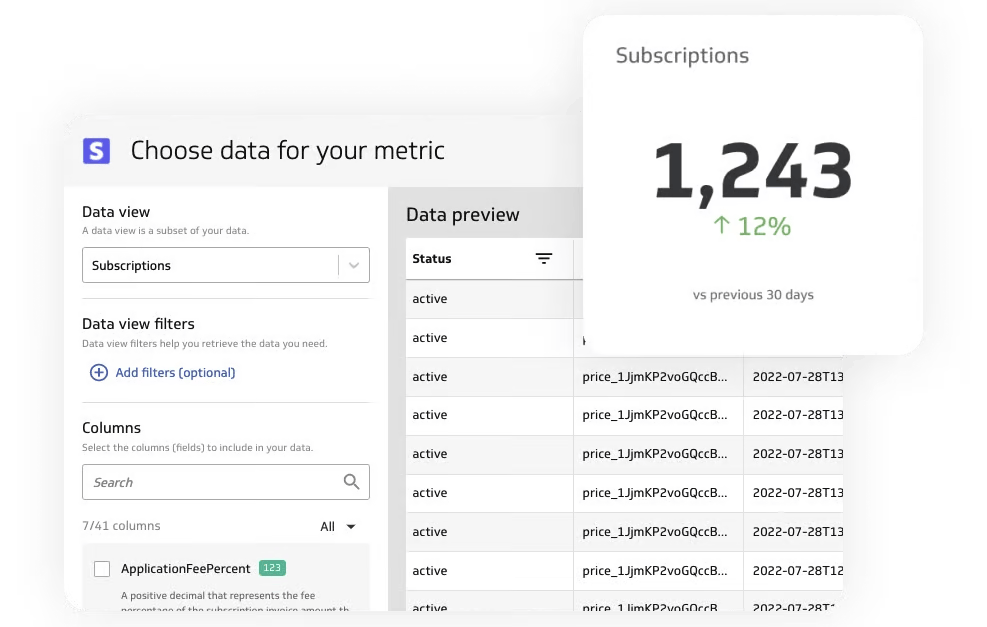 Choose data for your metric filters in Klipfolio